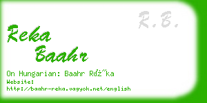 reka baahr business card